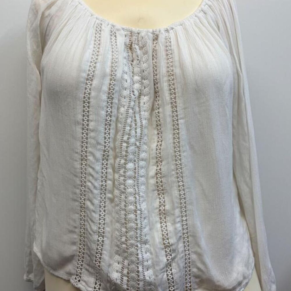Hollister-co Women's  Blouse Flowy Blouse with Crochet down front